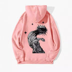 Sky blue Jesus letter print hoodie for women
