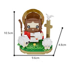 Colorful plastic building blocks with Good Shepherd figure