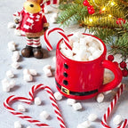 Red and white candy cane ornament accessories for Christmas tree