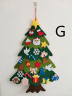 Foldable felt Christmas tree set with colorful holiday ornaments