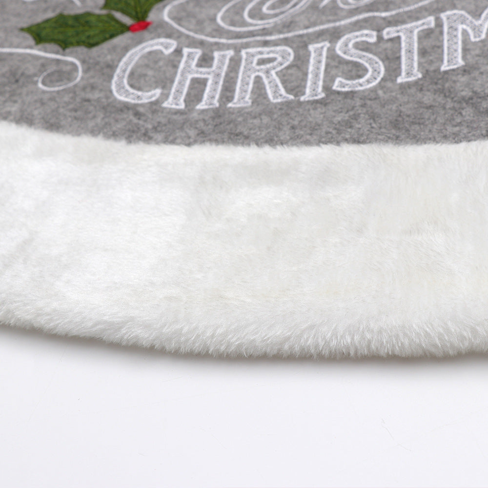 Classic gray British leaf tree skirt for festive home decorating