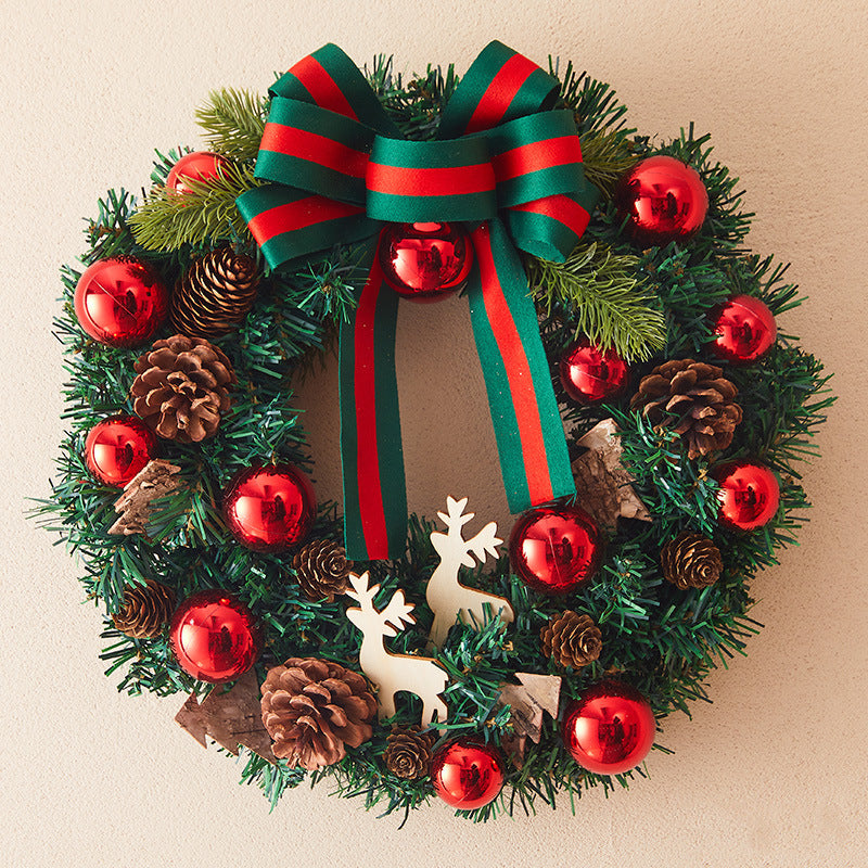 Green deer Christmas garland ornament for wall or mantle decor