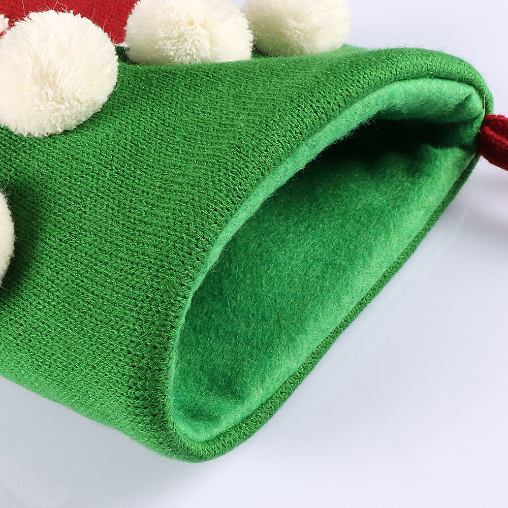 Christmas stocking gift bag with snowflake pattern in festive holiday colors