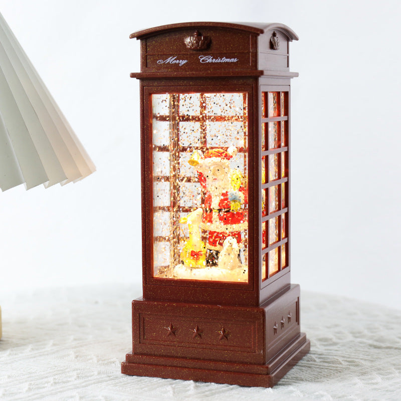 Christmas music box ornament with traditional holiday elements