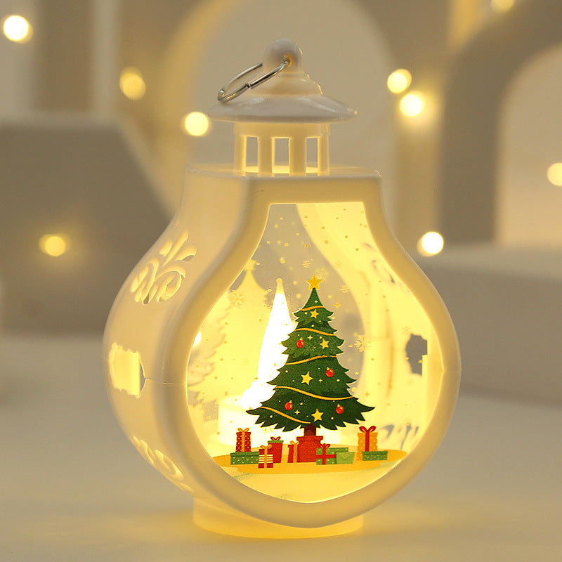 Vintage-style Christmas candle lamp with warm ambient lighting
