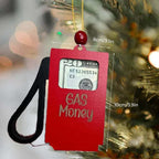 Red fuel tank wooden Christmas decoration pendant ornament