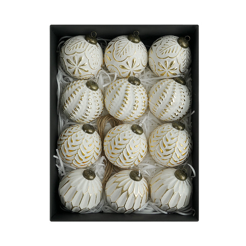 Antique Christmas ball ornament set of 12 pieces festive holiday collection