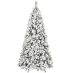 PVC flocked Christmas tree ready for holiday ornament display
