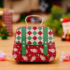 Metal Christmas decorative storage box in charming handbag silhouette