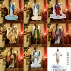 Colorful acrylic Jesus mirror pendant displayed against neutral backdrop