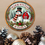 Wooden pendant featuring festive Christian symbolism for door decoration