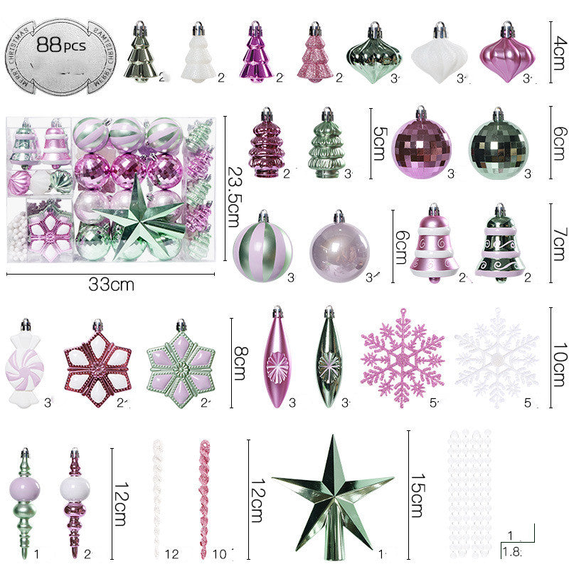Pastel macaron style Christmas balls for tree decoration