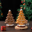 Gingerbread tree Christmas decoration displayed on festive shelf for holiday home decor