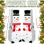 Stacked snowman decorative boxes in red and black colors for Christmas home decor