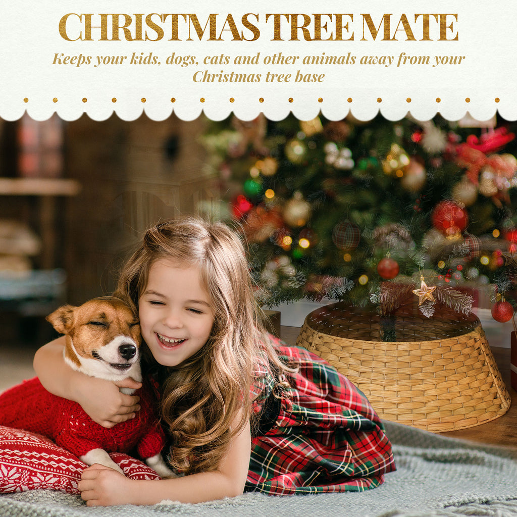 Natural Christmas Tree Collar - Rustic Woven Holiday Decoration