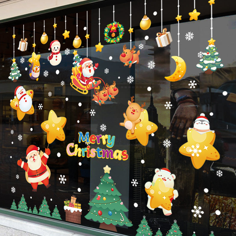 Reusable Christmas holiday window sticker for seasonal decor