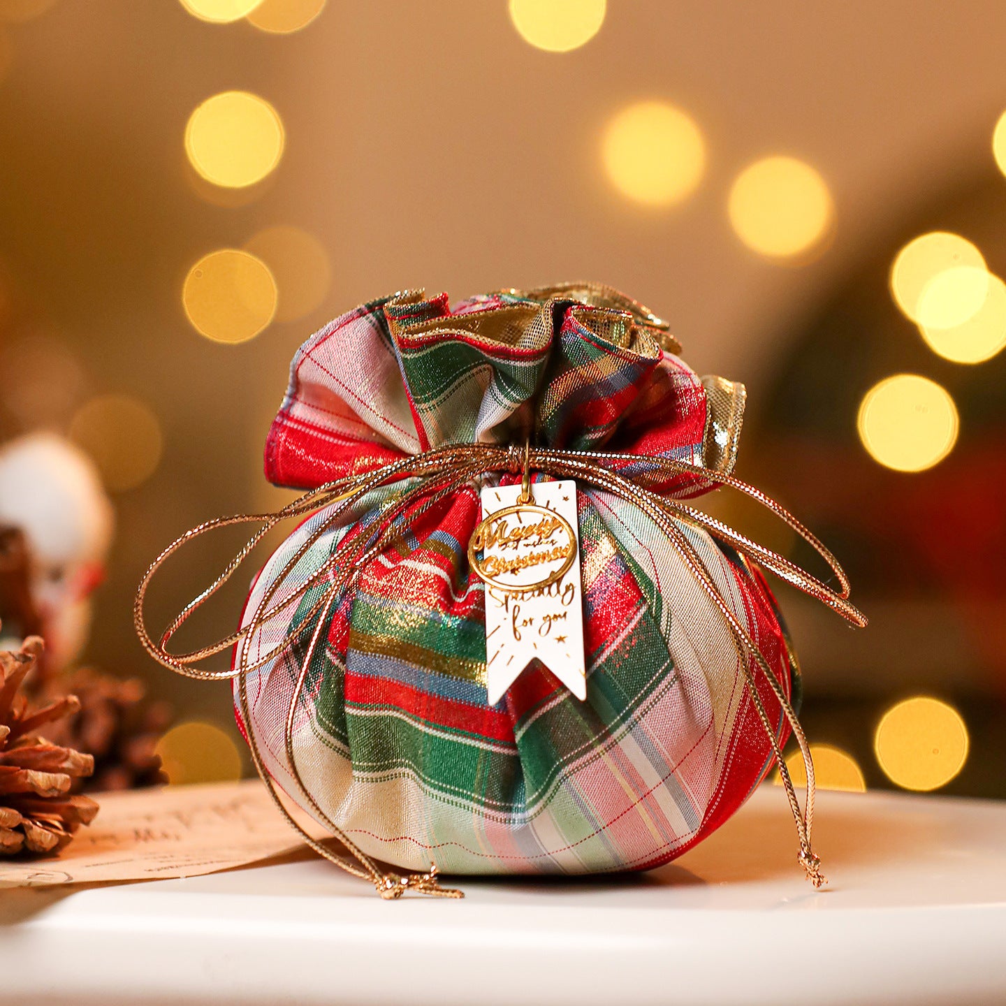 Red Minimalist Christmas Tote Bag Decoration Secondary image