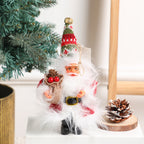 Faceless Santa Claus figure in warm holiday living room setting