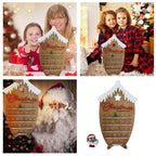 Three wooden Christmas countdown ornament designs displayed together