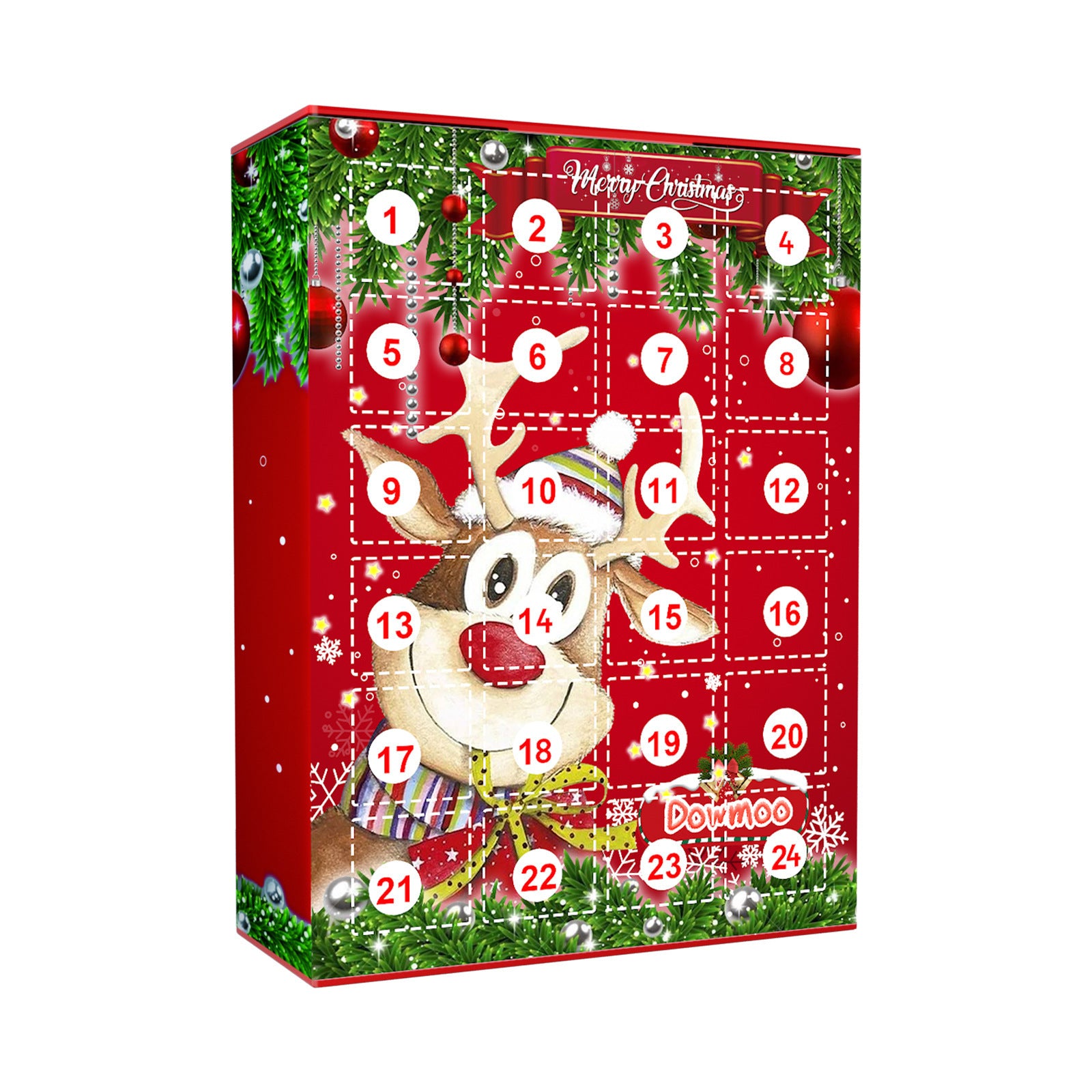 Christmas countdown calendar with surprise compartments