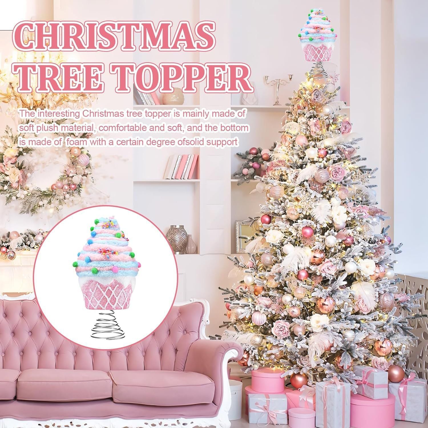 Pastel Dessert Christmas Tree Ornament - Foam Holiday Decoration Secondary image