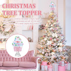 Close up of foam pastel Christmas tree ornament with dessert theme
