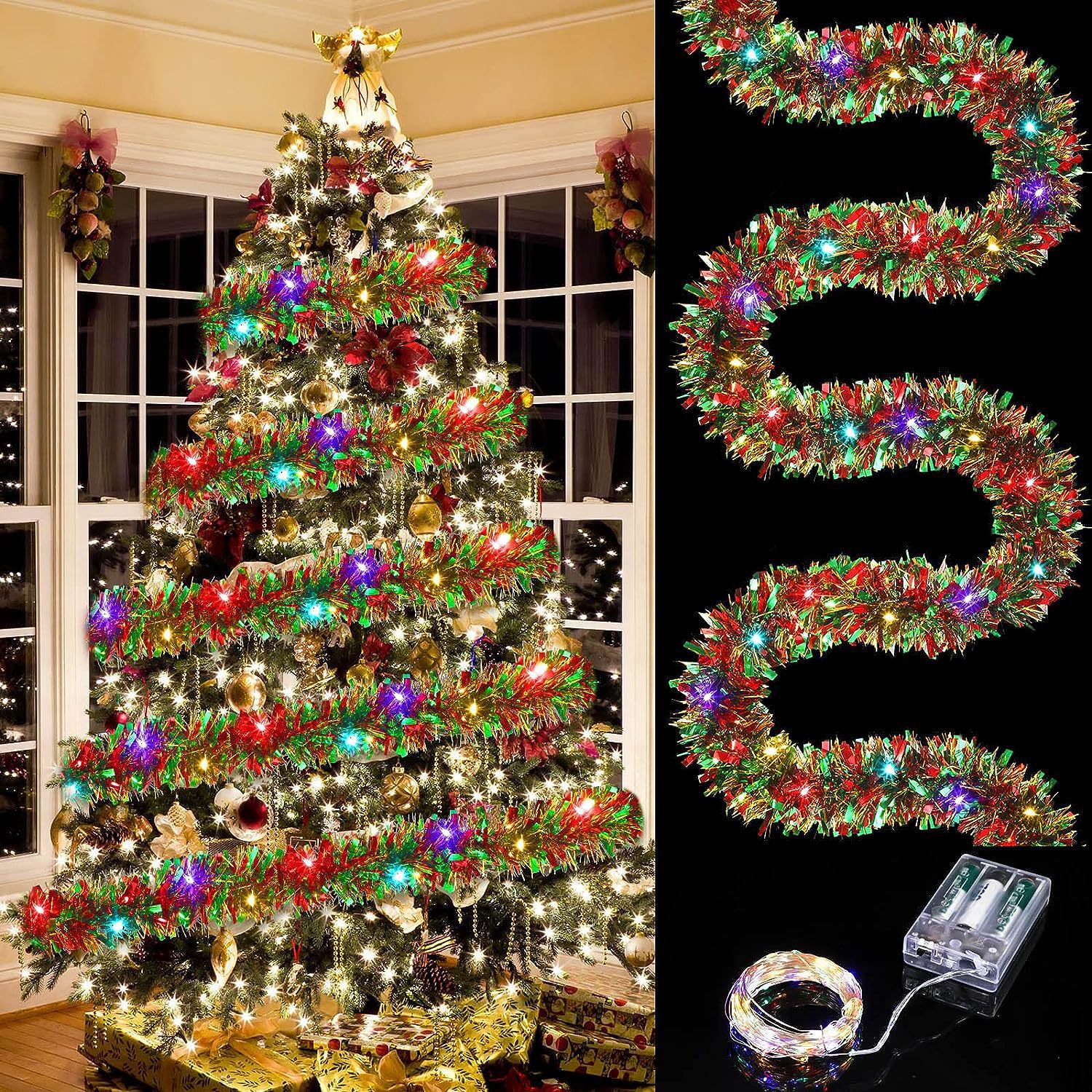 Christmas LED ribbon lights decoration display