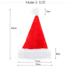 Red plush Santa hat with white pom-pom for Christmas celebrations