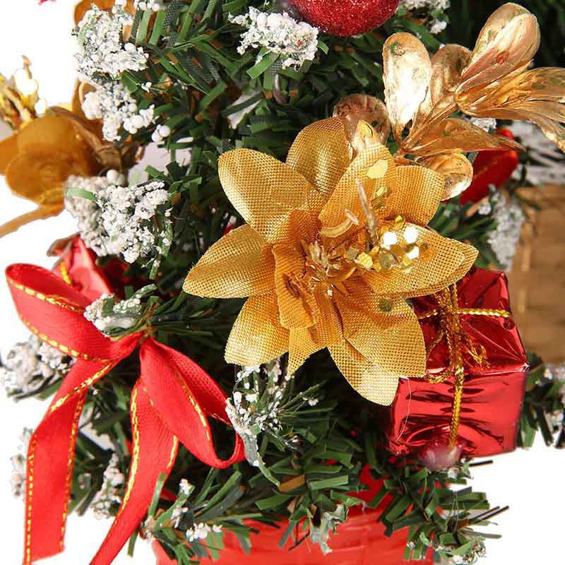Silver small Christmas tree with branches for tabletop seasonal decoration