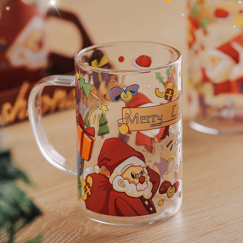 Creative Snowman Christmas Glass Cup with festive design
