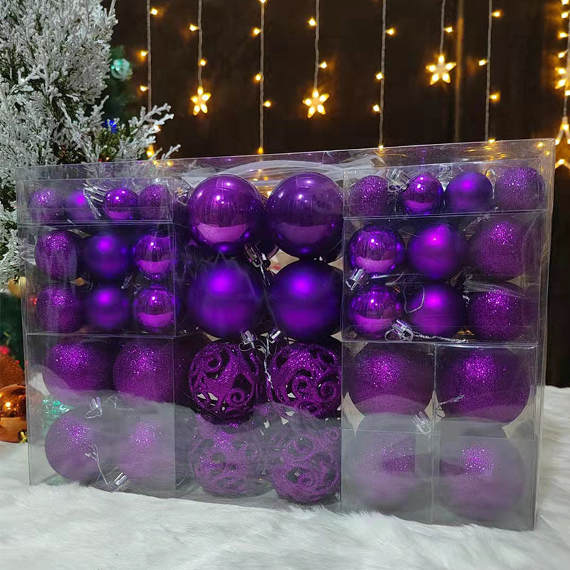Colorful Christmas tree balls in red and gold tones