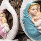 Modern simplicity resin craft ornament of Nativity scene in peacock blue finish