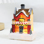 Cartoon-style small house holiday ornament detail