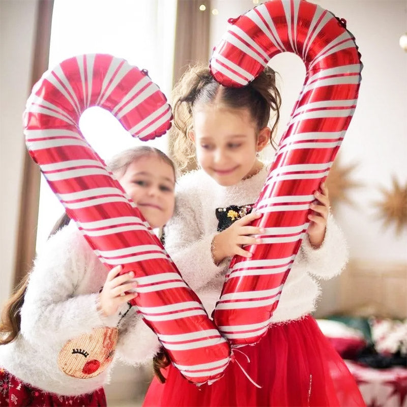 Set of crutch shaped balloons for holiday celebrations