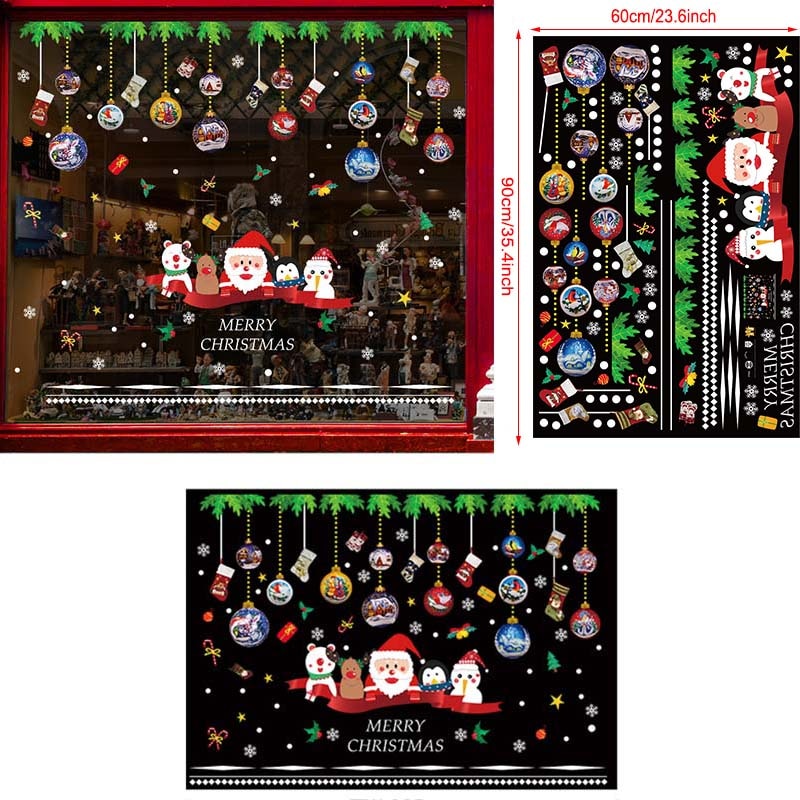 PVC Christmas decoration sticker for beautifying living space windows