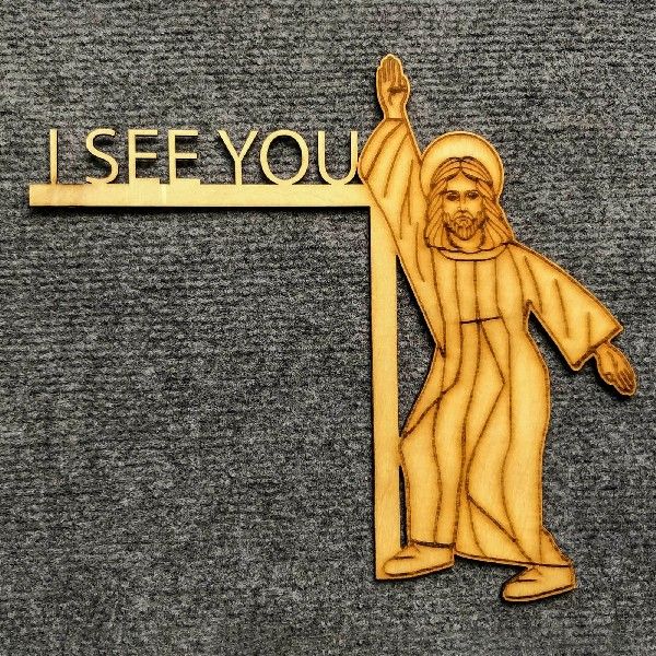 Wooden Jesus door frame sculpture with angel figure for home decor