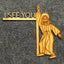 Wooden Jesus door frame sculpture with angel figure for home decor