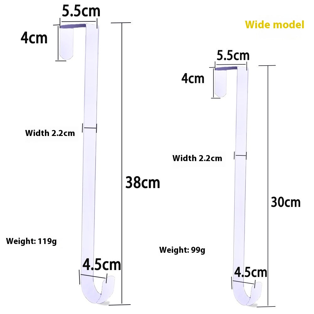 Retractable Christmas garland hook extending from door frame for festive holiday display