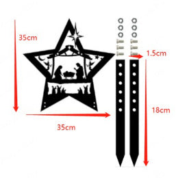 Detailed iron craft silhouette showing the birth of Jesus with star decoration
