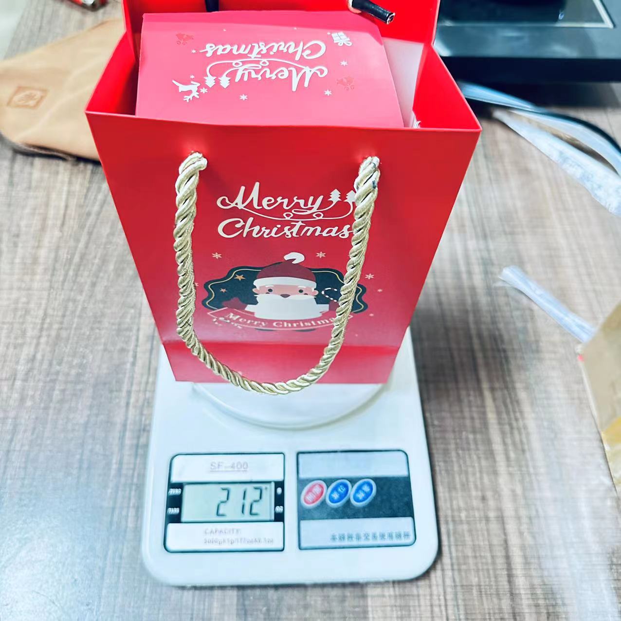 Christmas bounce box with gift boxes and matching gift bags