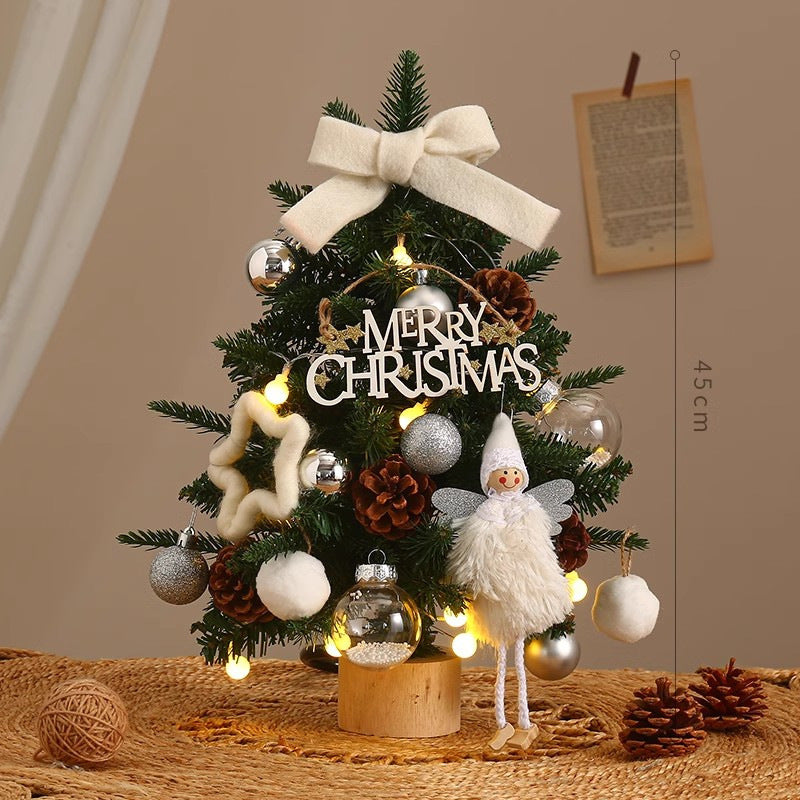 Pink PE Christmas tree variant with gentle illumination for festive charm