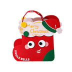 Red felt bag decorated for festive Christmas gift giving