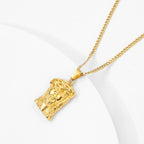 Stainless steel gold-tone pendant with adjustable chain option