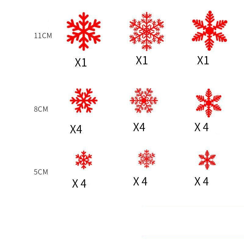Set of Christmas snowflake wall decoration stickers - holiday mural design