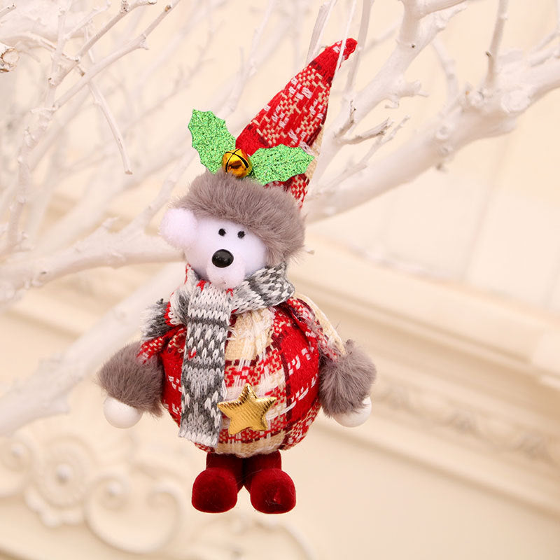 A hanging Christmas pendant featuring festive foam fabric doll designs for holiday decoration
