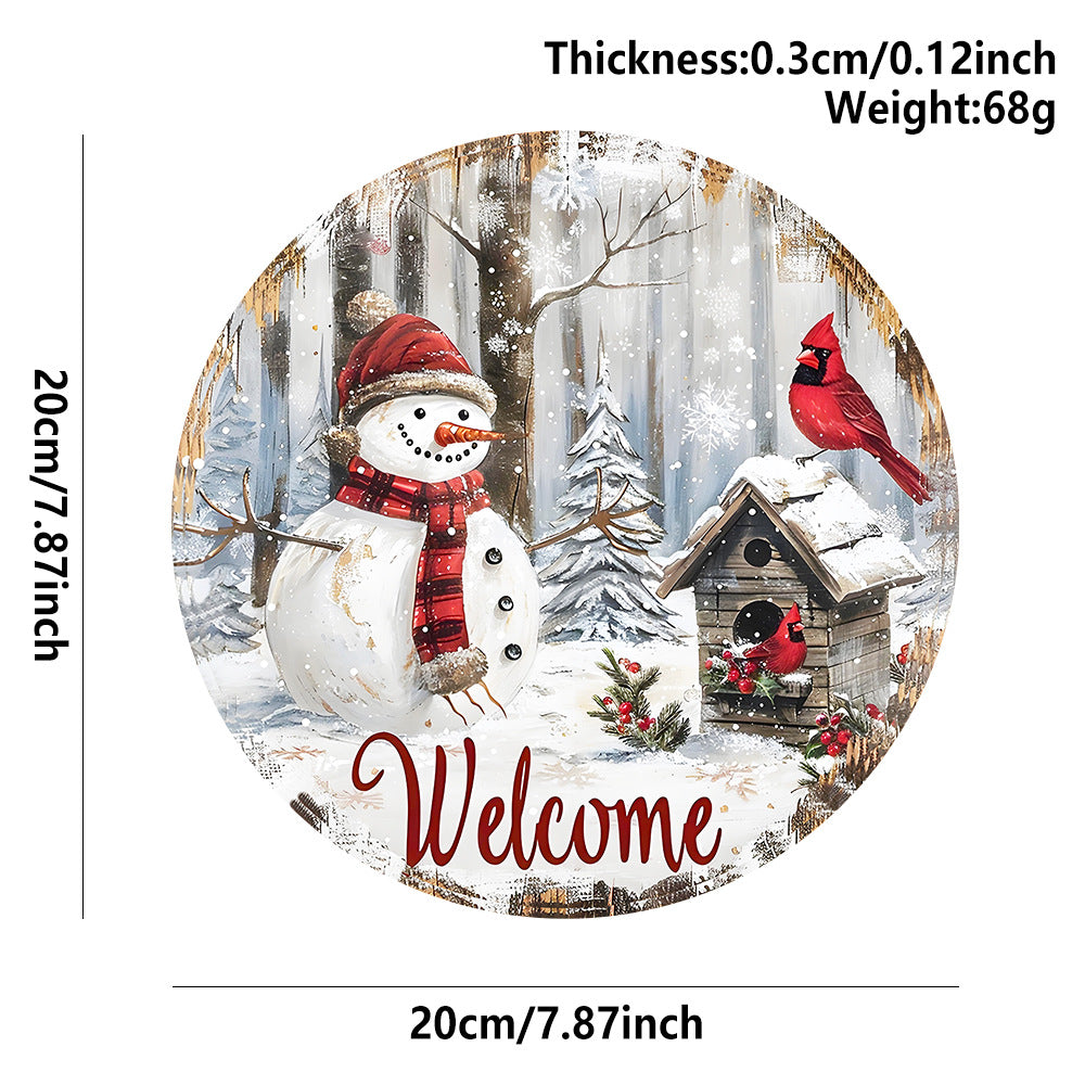 Rustic wooden doorplate for Christmas season display