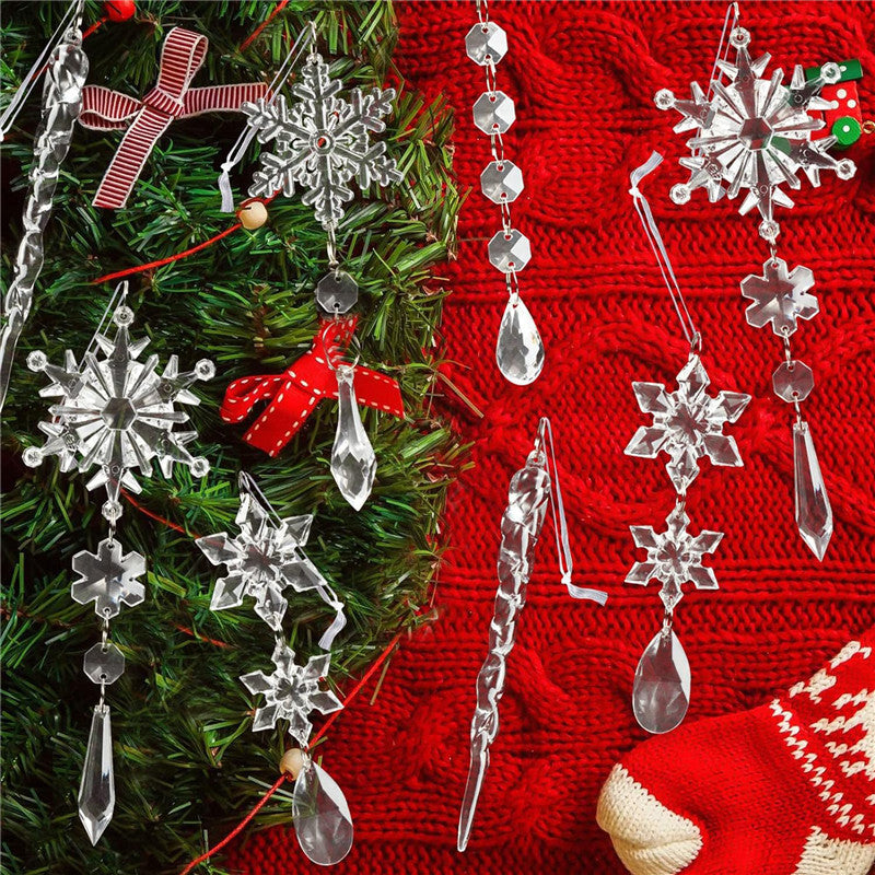 Cluster of angel wing heart pendants in Christmas colors