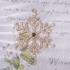 Rose gold snowflake necklace with projection feature