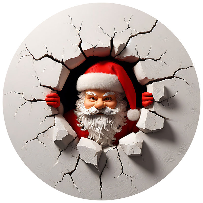 Round Acrylic Santa Claus Christmas Ornament - Christian Home Decor