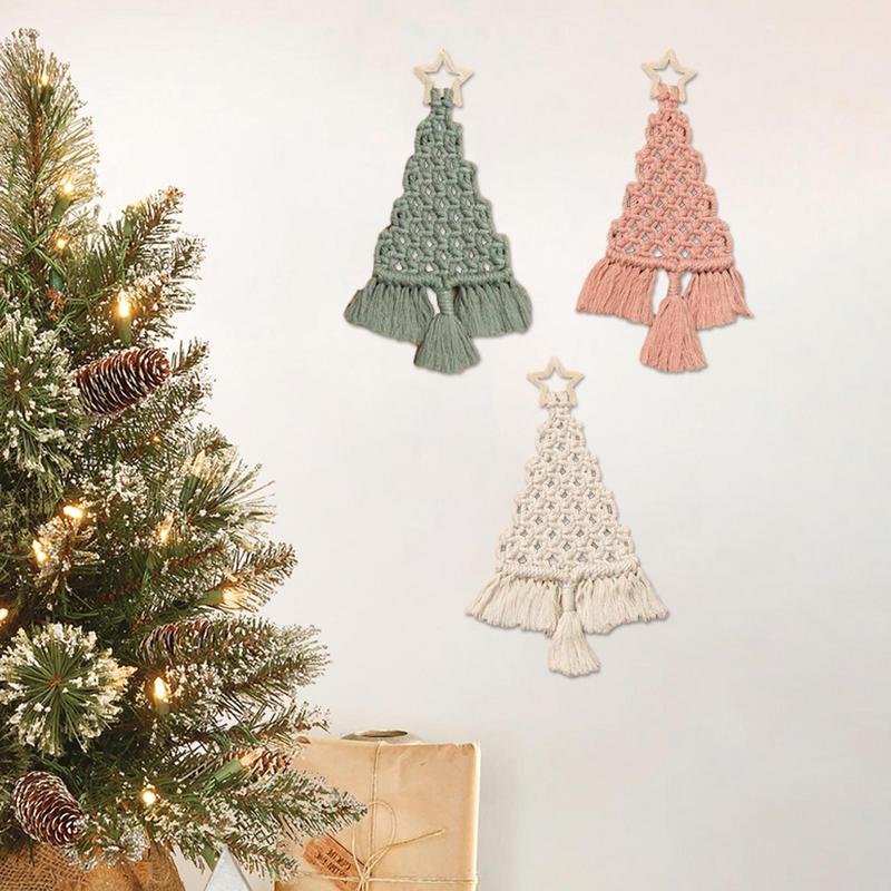 Handwoven cotton rope craft kit for making a Christmas tree